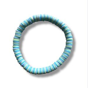 3 FOR $20 HANDCRAFTED Blue and Green Clay Beaded Bracelet